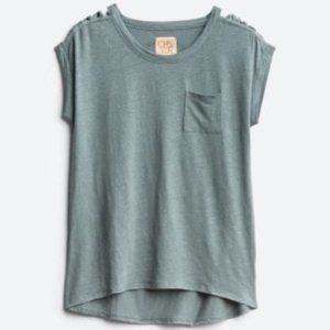 CHASER Noreena Cutout Detail Cotton Blend Knit Top